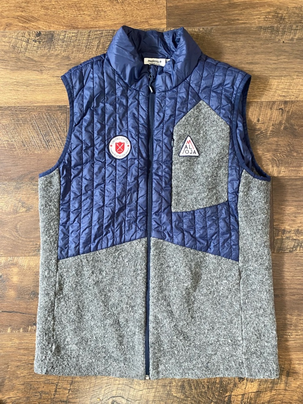 Maloja Men's Quilted Navy & Gray Casual Vest
